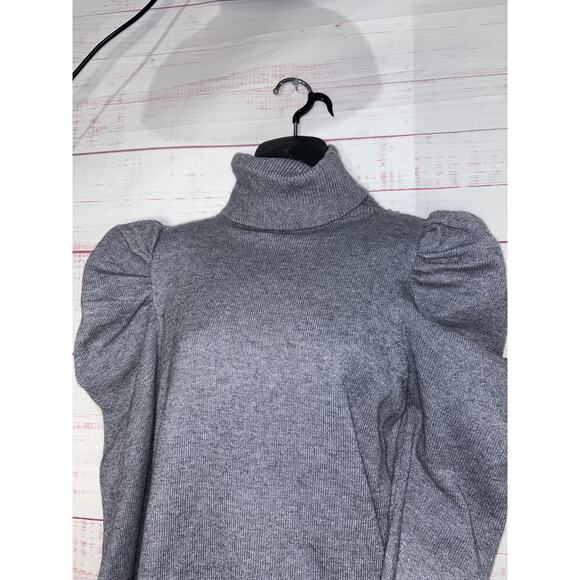 NEW Aaron & Amber Gray Puff Sleeve Sweater Dress Size Large - Picture 3 of 6